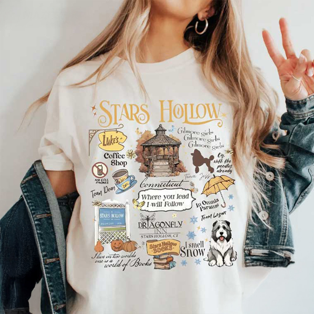 Stars Hollow Gilmore Girls Lukes Diner T-Shirt Christmas For Her