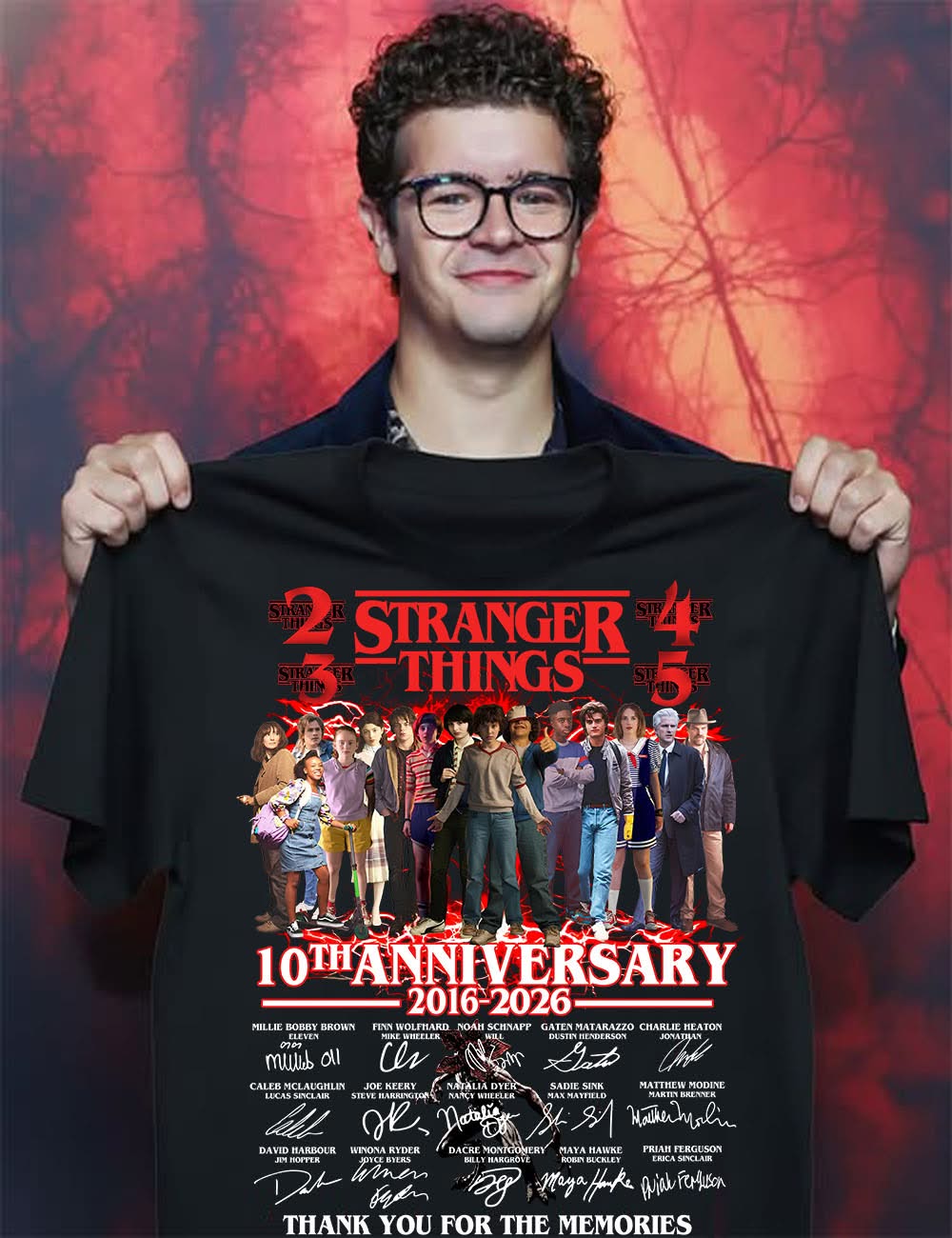 Stranger Things 10th Anniversary 2016-2026 T-Shirt Thank You For The Memories
