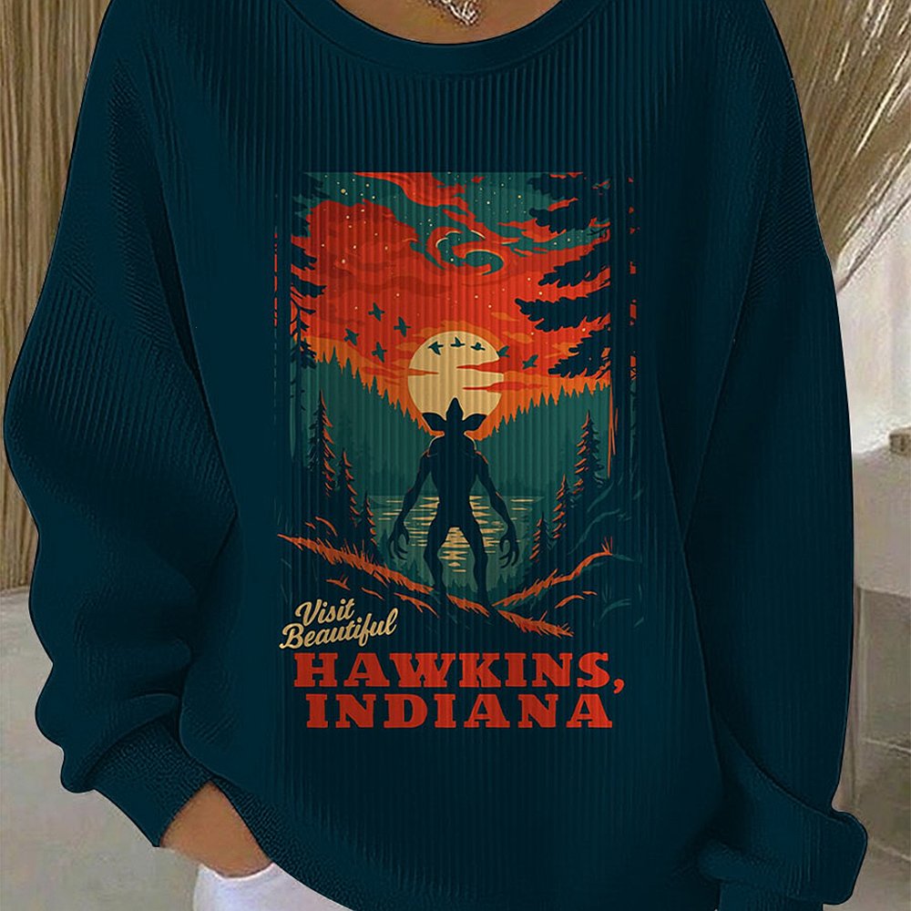 Stranger Things Demogorgon Sweatshirt Hawkins Indiana Apparel Best Gift For Fans