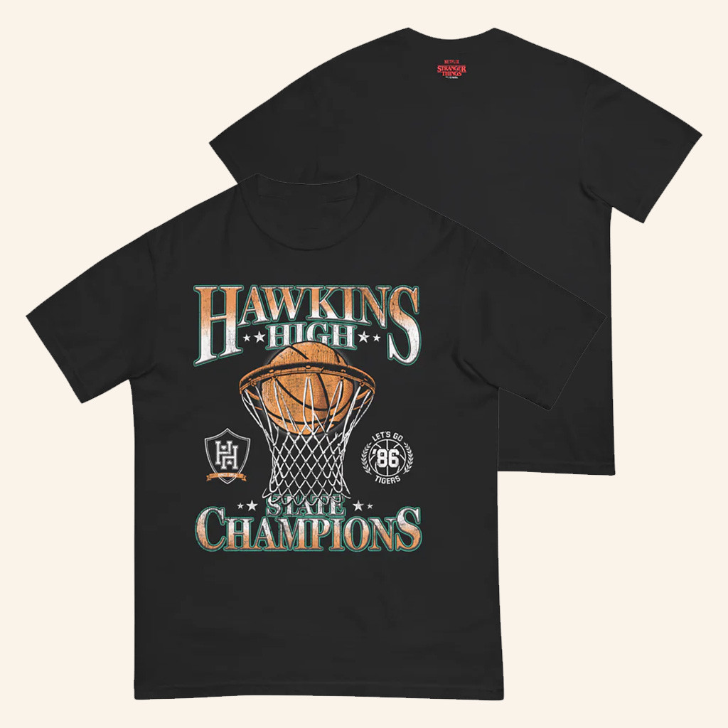 Stranger Things Merch Stranger Things Hawkins High State Champions T-Shirt Dad Gifts