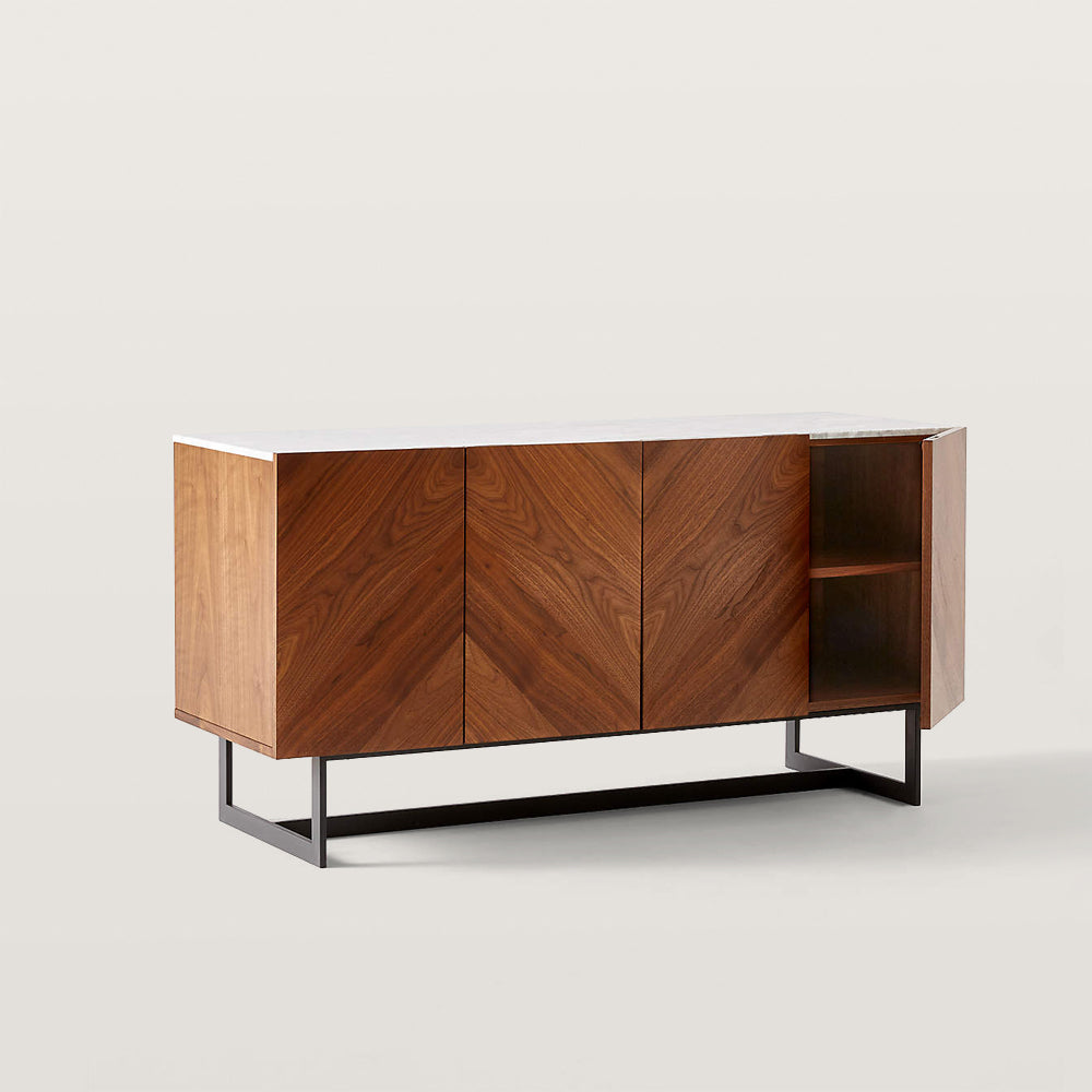 Suspend Media Console with Marble Top and Storage Space