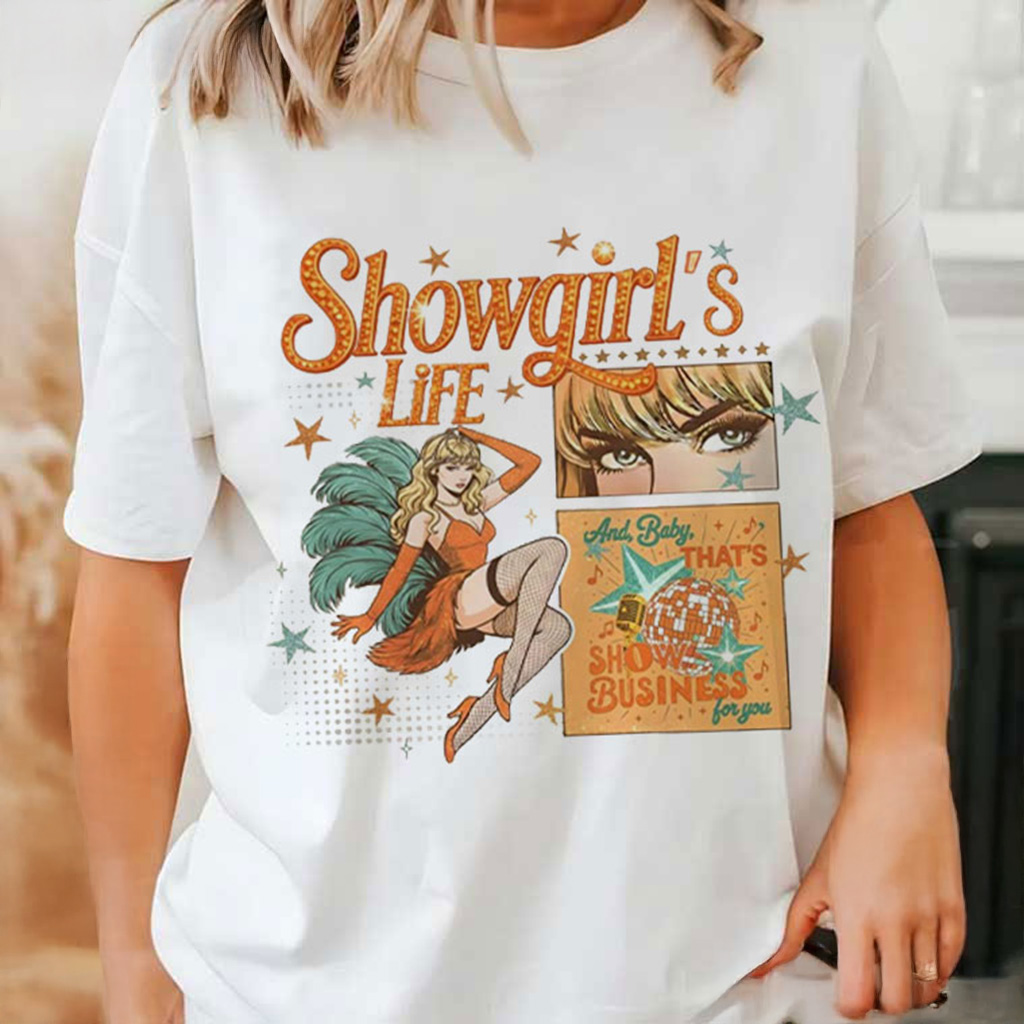TS Showgirl Era Music Album T-Shirt Christmas For Swifties
