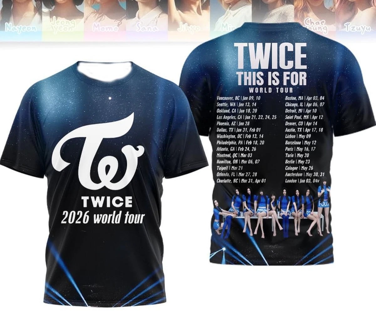 TWICE Kpop This Is For World Tour 2026 T-Shirt Music Tour Merch Best Gift For Music Fans