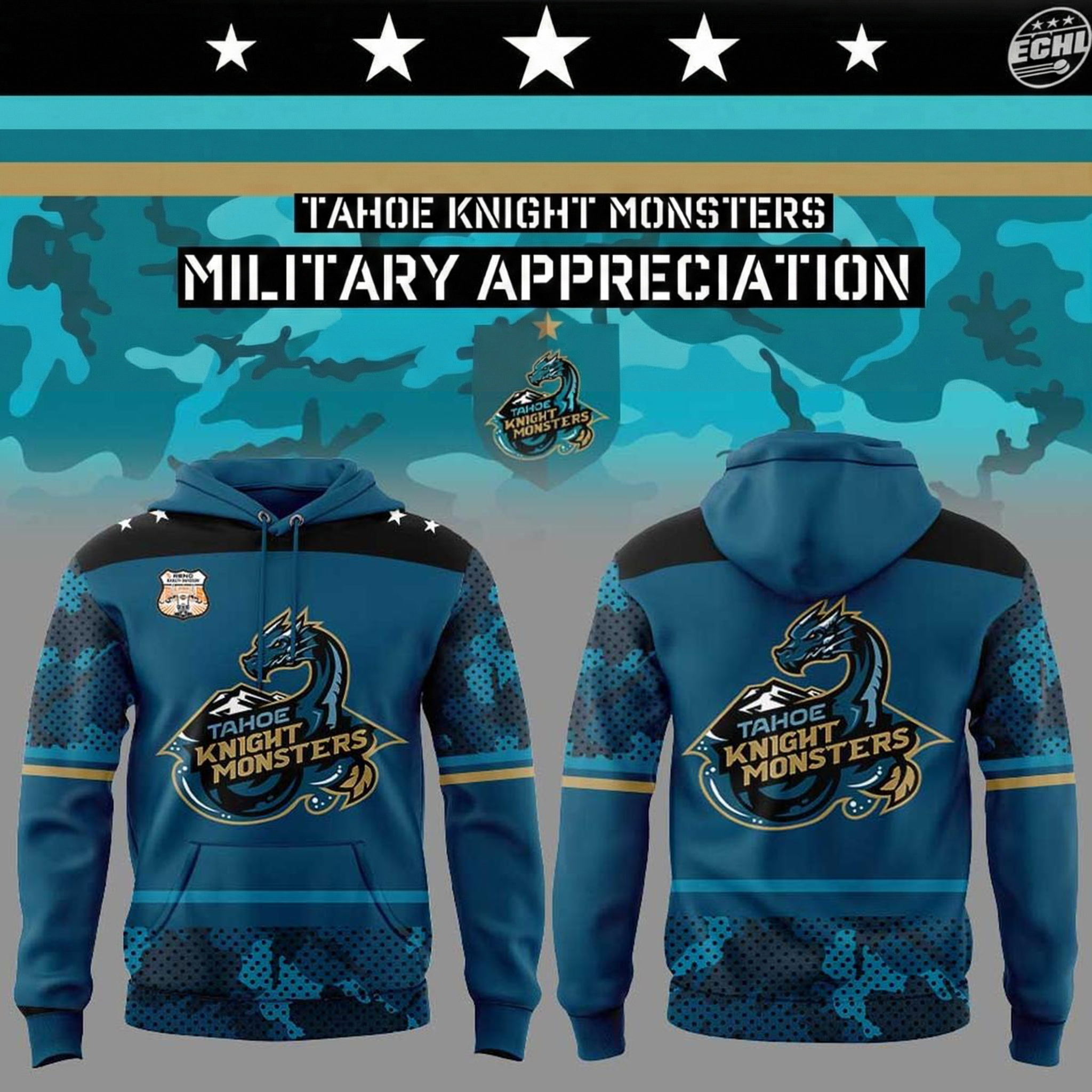 Tahoe Knight Monsters Military Appreciation Hoodie Knight Monsters Merch Best Gift For Hockey Fans