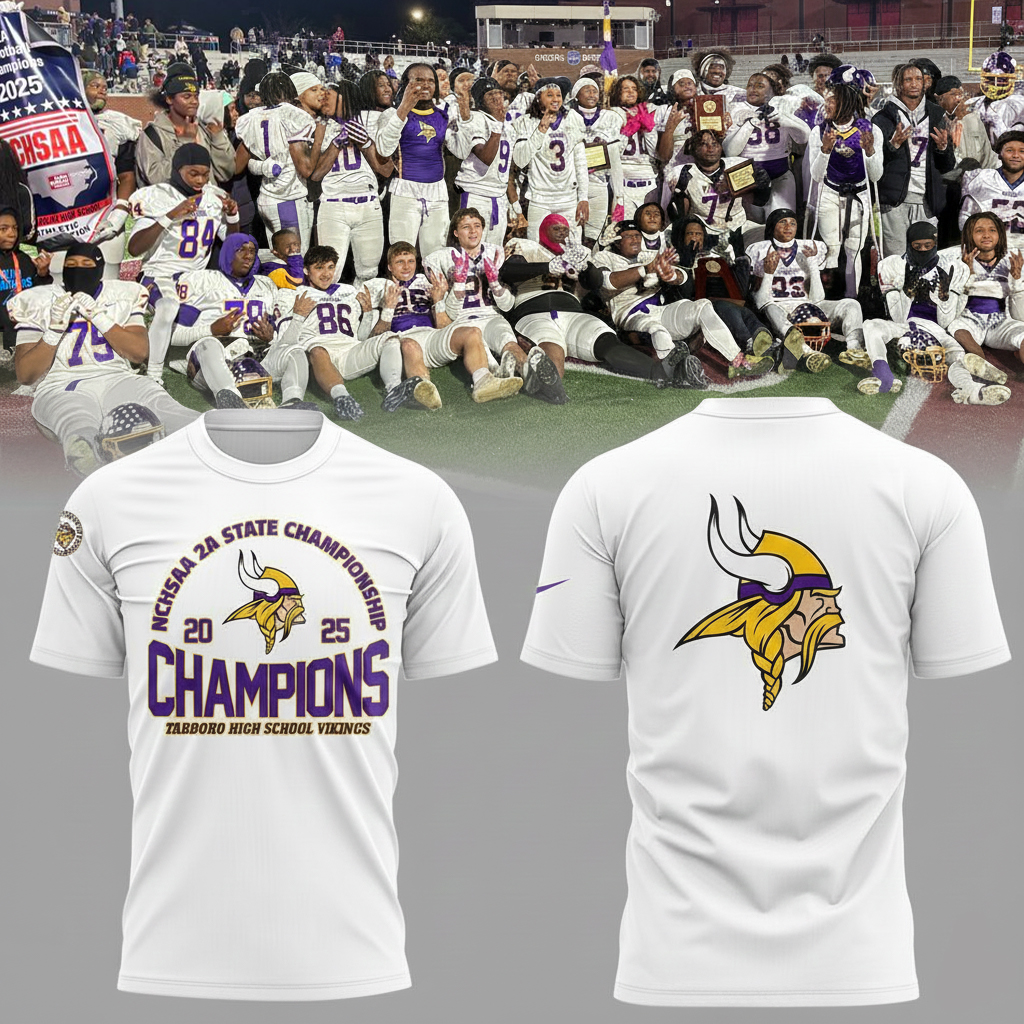 Tarboro Vikings NCHSAA 2A State Champions 2025 Hoodie Vikings Merch Best Gift For Football Fans