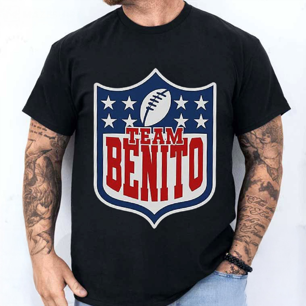 Team Benito Retro Football Shield T-Shirt For Football Lovers