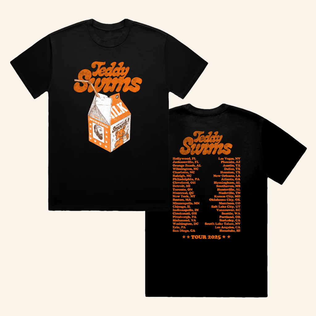 Teddy Swims Merch Milk Carton Dateback T-Shirt For Music Fans