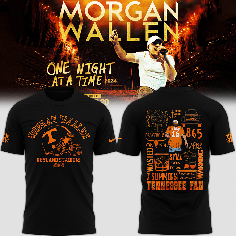 Tennessee 2024 Limited Tennessee x Morgan Wallen Black Shirt Husband Gifts