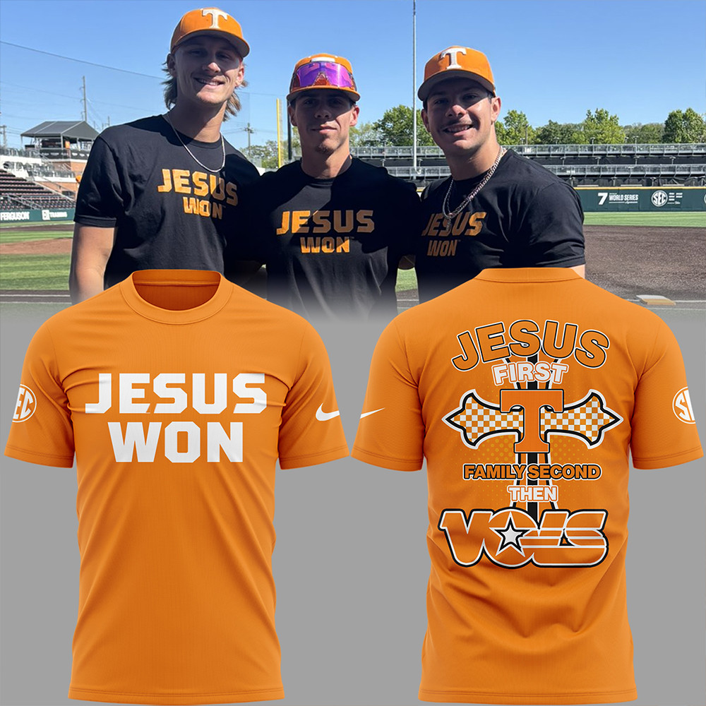 Tennessee Baseball JESUS WON Shirt Best Gifts For Baseball Lovers