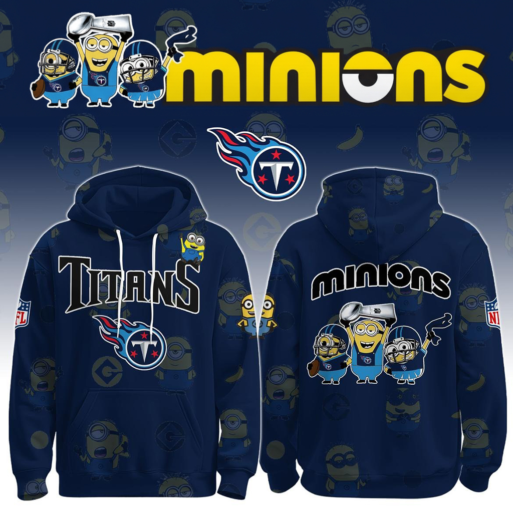 Tennessee Titans x Minions Holiday Game 2025 Hoodie Titans Merchandise Best Gift For NFL Fans