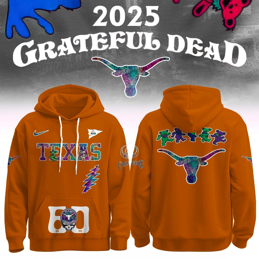Texas Longhorns x Grateful Dead 60th 1965 2025 Hoodie Longhorns Merch Christmas Gifts For Son
