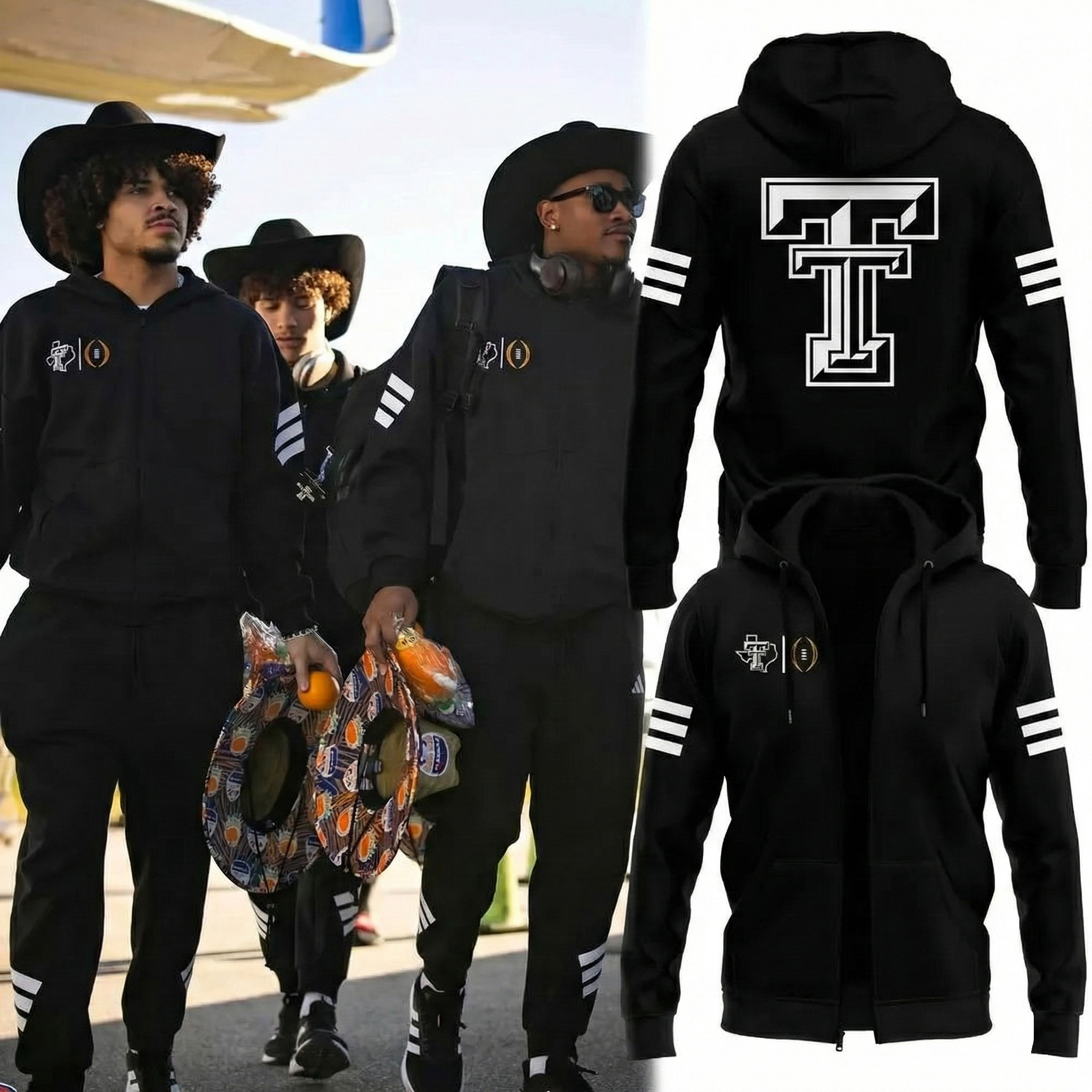 Texas Tech Orange Bowl Football Zip Hoodie TTU Merch Best Gift For College Football Fans