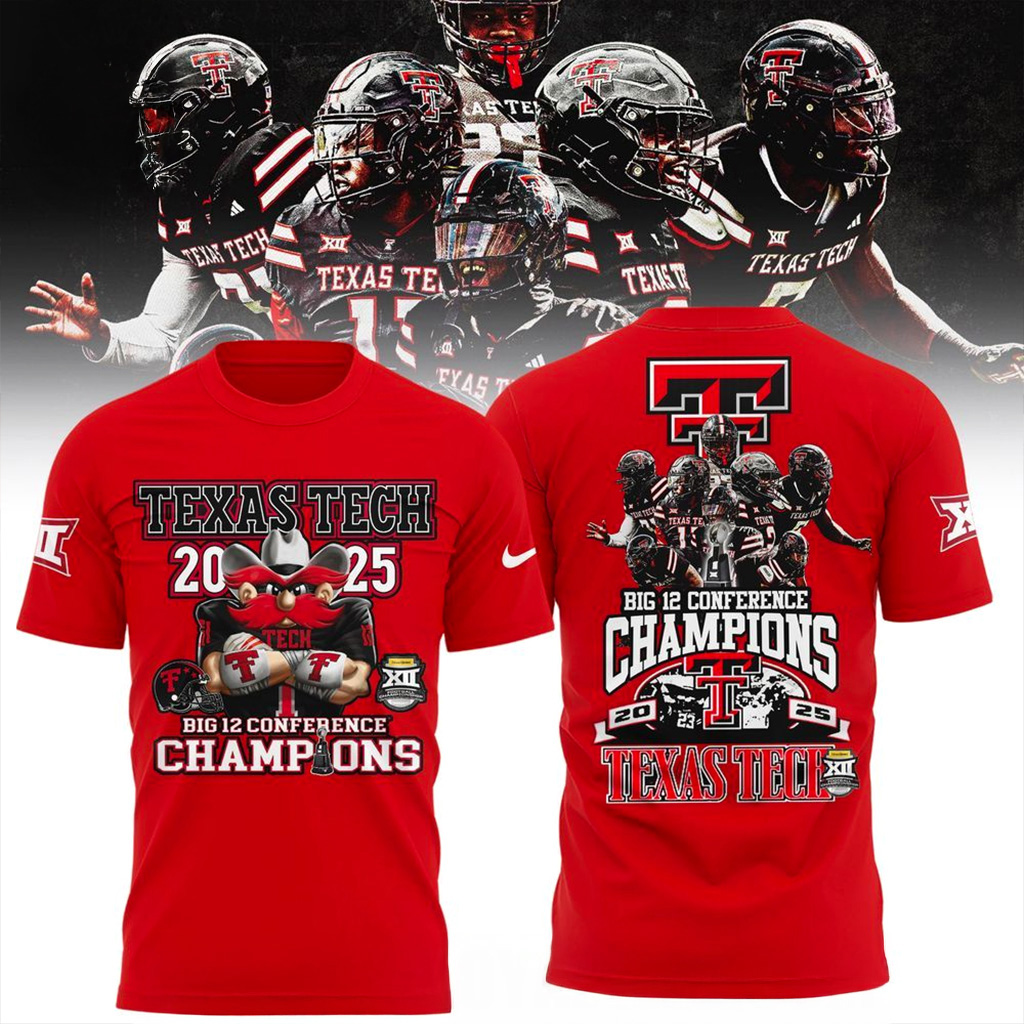 Texas Tech Red Raiders 2025 Champions Big12 Football T-Shirt College Football Merch Best Gift For Fans