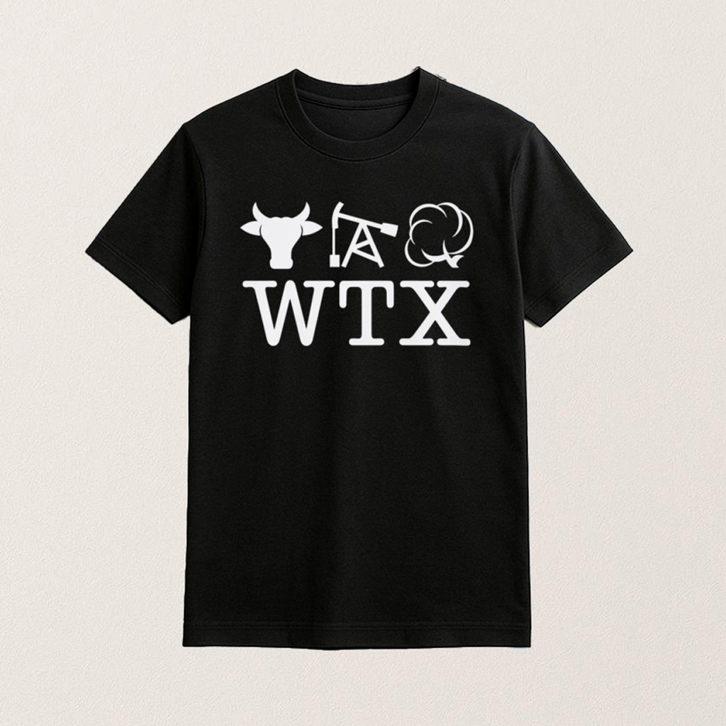 Texas WTX Cow Oil Cotton T-Shirt WTX West Texas Pride Shirt For Dad