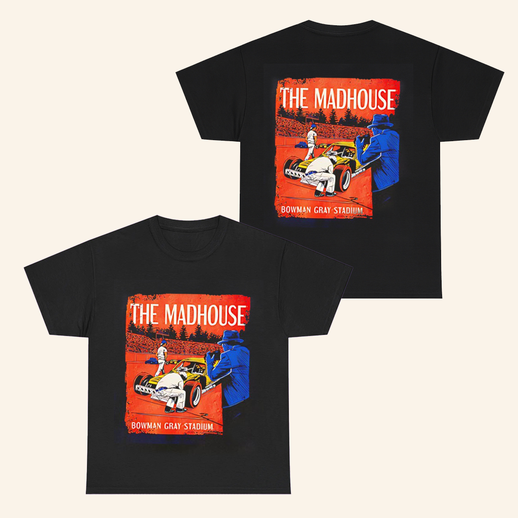 The Madhouse Bowman Gray Stadium T-Shirt Book Comic Style Shirt For Racing Lovers