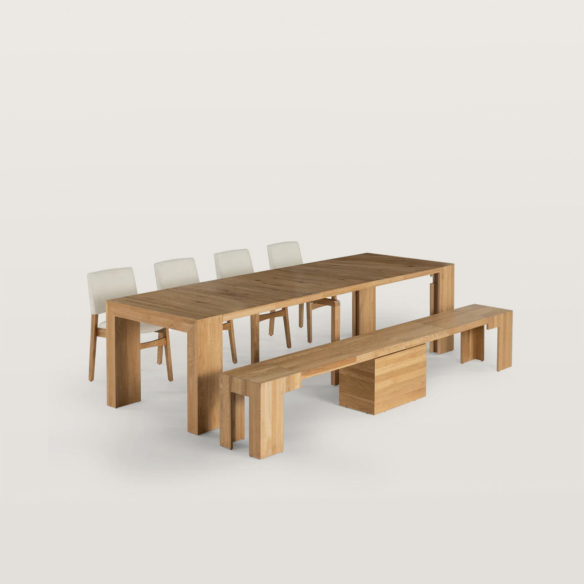 Three Piece Set of Dining Table Bench And Chair