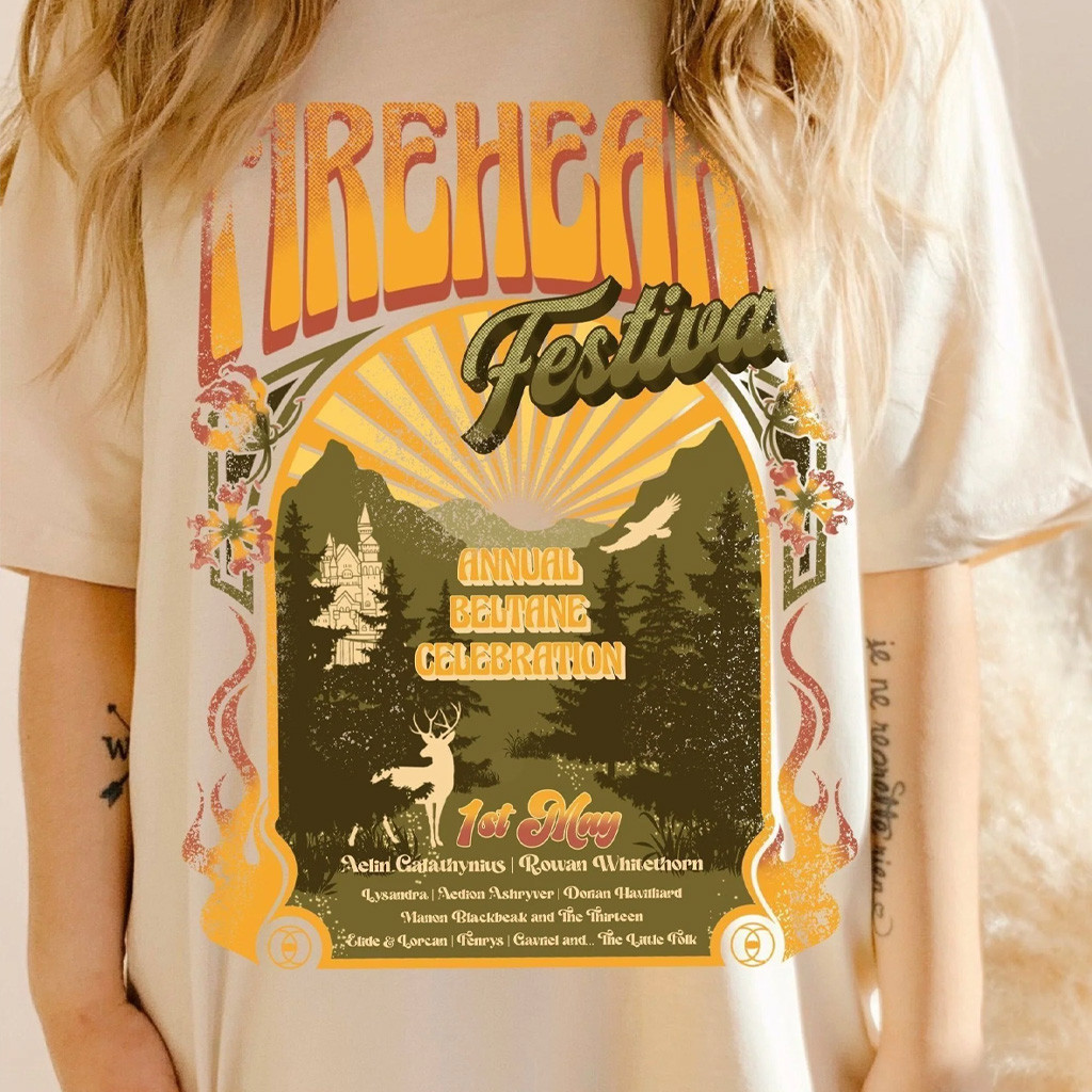 Throne Of Glass Merch Fireheart Festival T-Shirt For Girlfriend