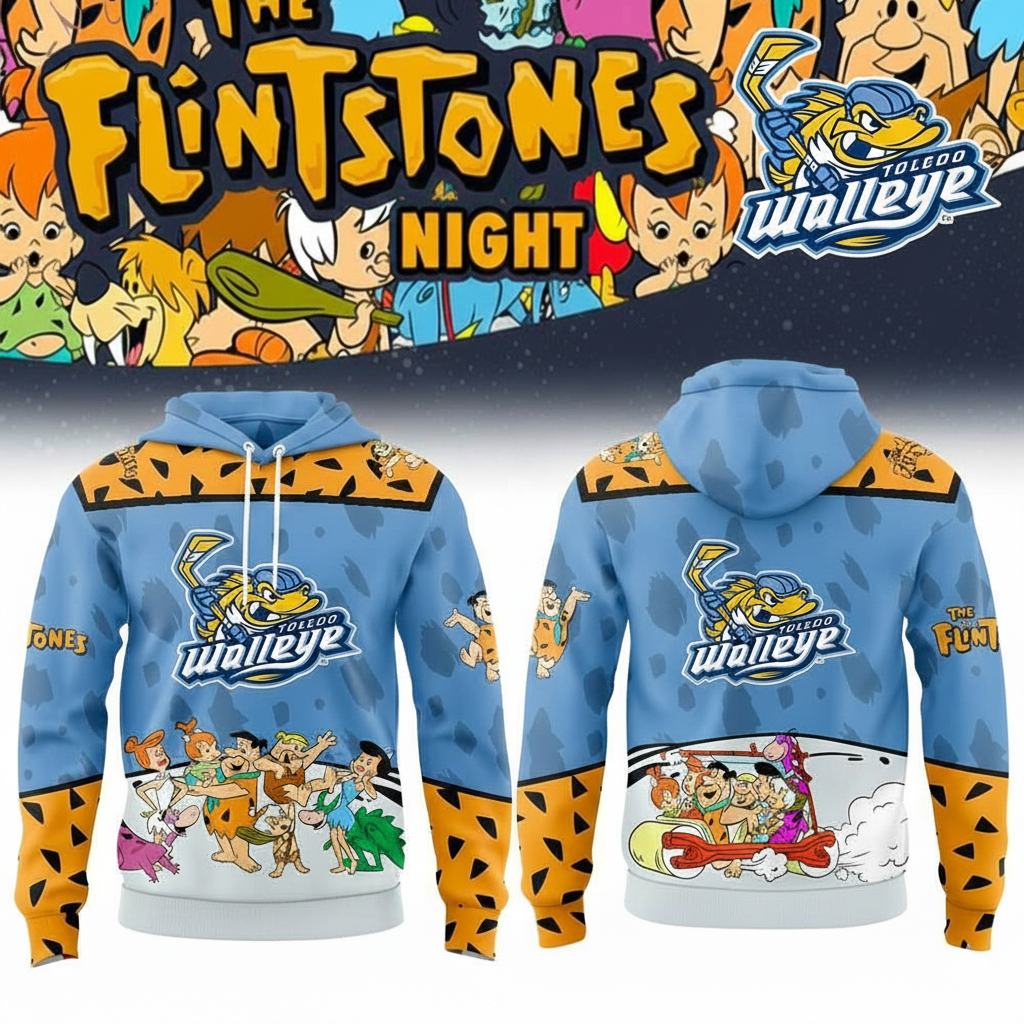 Toledo Walleye The Flintstone Night Hoodie Walleye Apparel Unique Gift For Hockey Fans