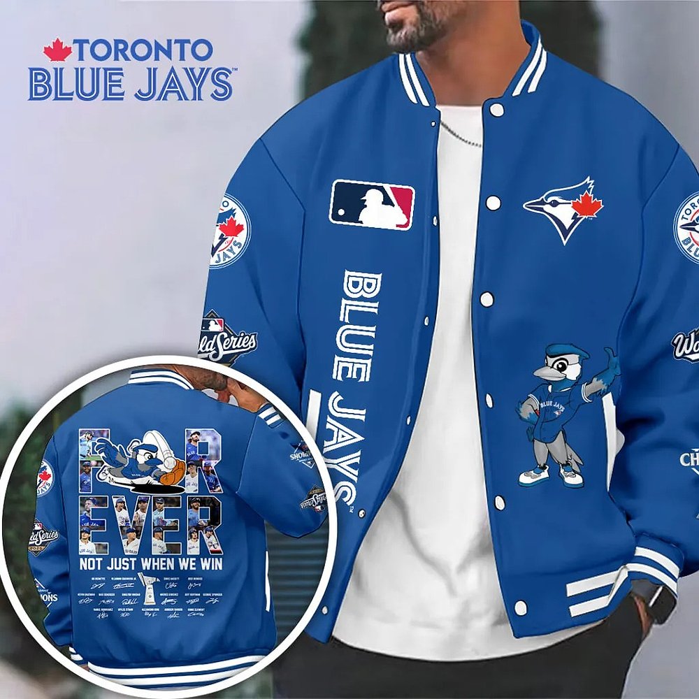 Toronto Blue Jays 2025 American League Champions Baseball Jacket MLB Clothing Gift For Bluejays Fans