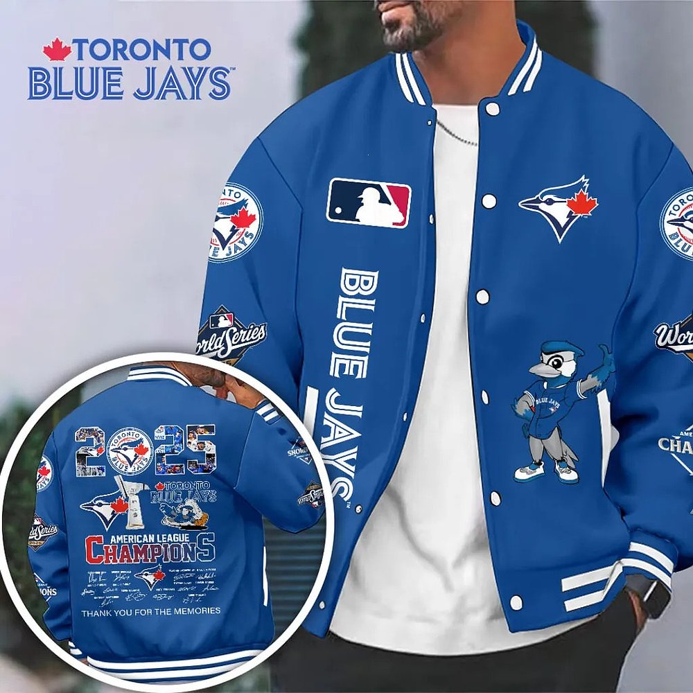 Toronto Blue Jays 2025 American League Champions Jacket Blue Jays Baseball MLB Merch