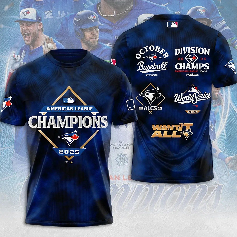 Toronto Blue Jays 2025 American League Champions T-Shirt MLB Apparel Best Baseball Gift