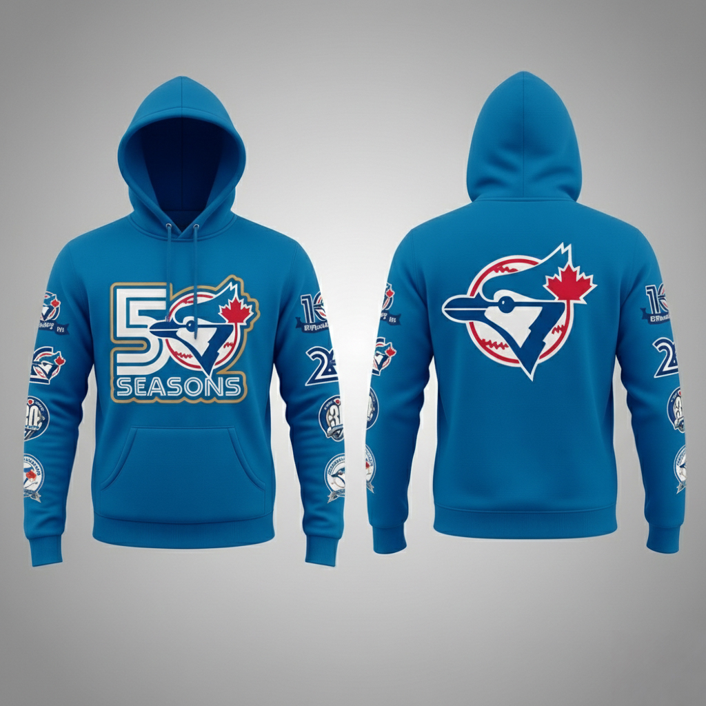 Toronto Blue Jays 50th Season 2026 Royal Hoodie Baseball MLB Merch Best Gift For Baseball Fans