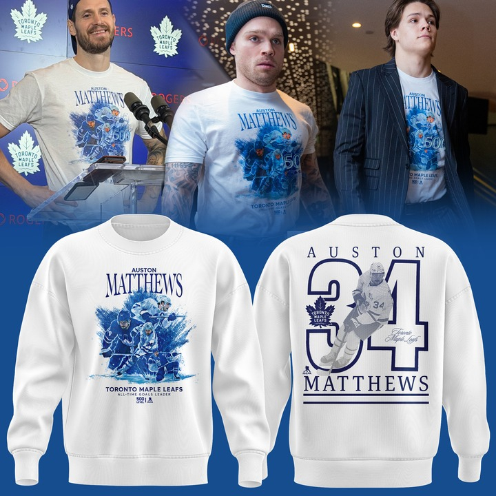 Toronto Maple Leafs Hockey Auston Matthews All Time Goals Leader Sweatshirt Best Gift For Hockey Fans