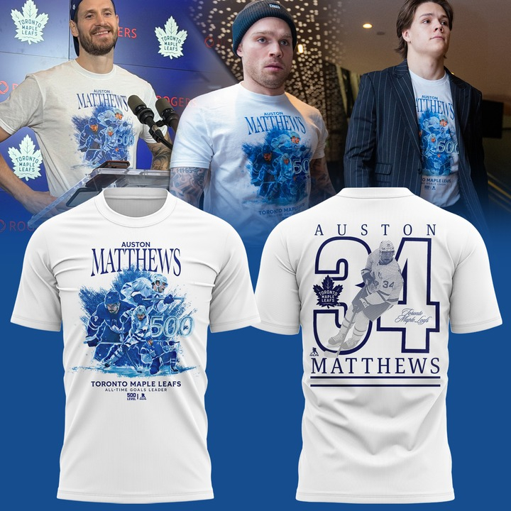 Toronto Maple Leafs Hockey Auston Matthews All Time Goals Leader T-Shirt Best Gift For Hockey Fans