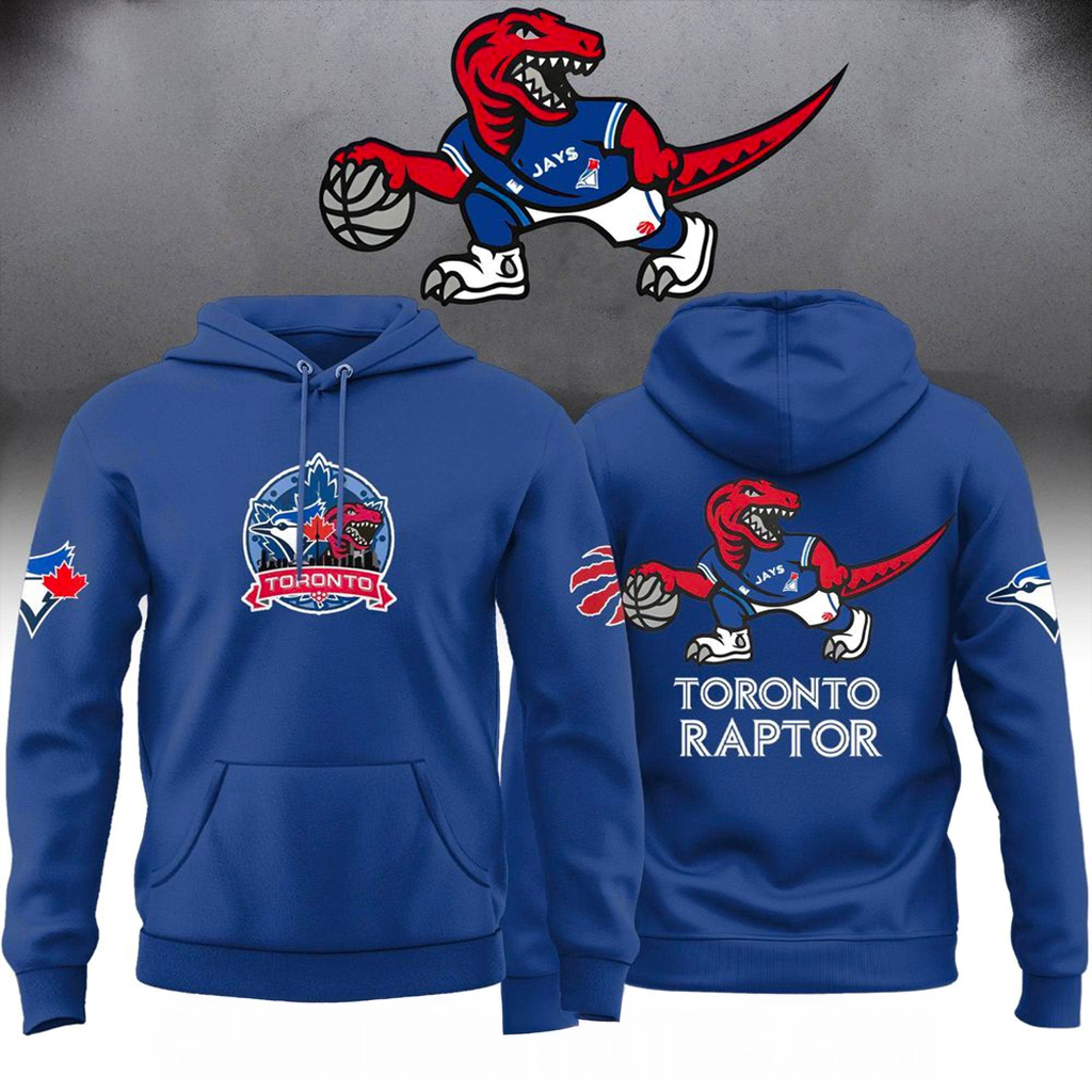 Toronto Raptors x Blue Jays Hybrid Logo Hoodie Raptors Merch Xmas Presents For Son