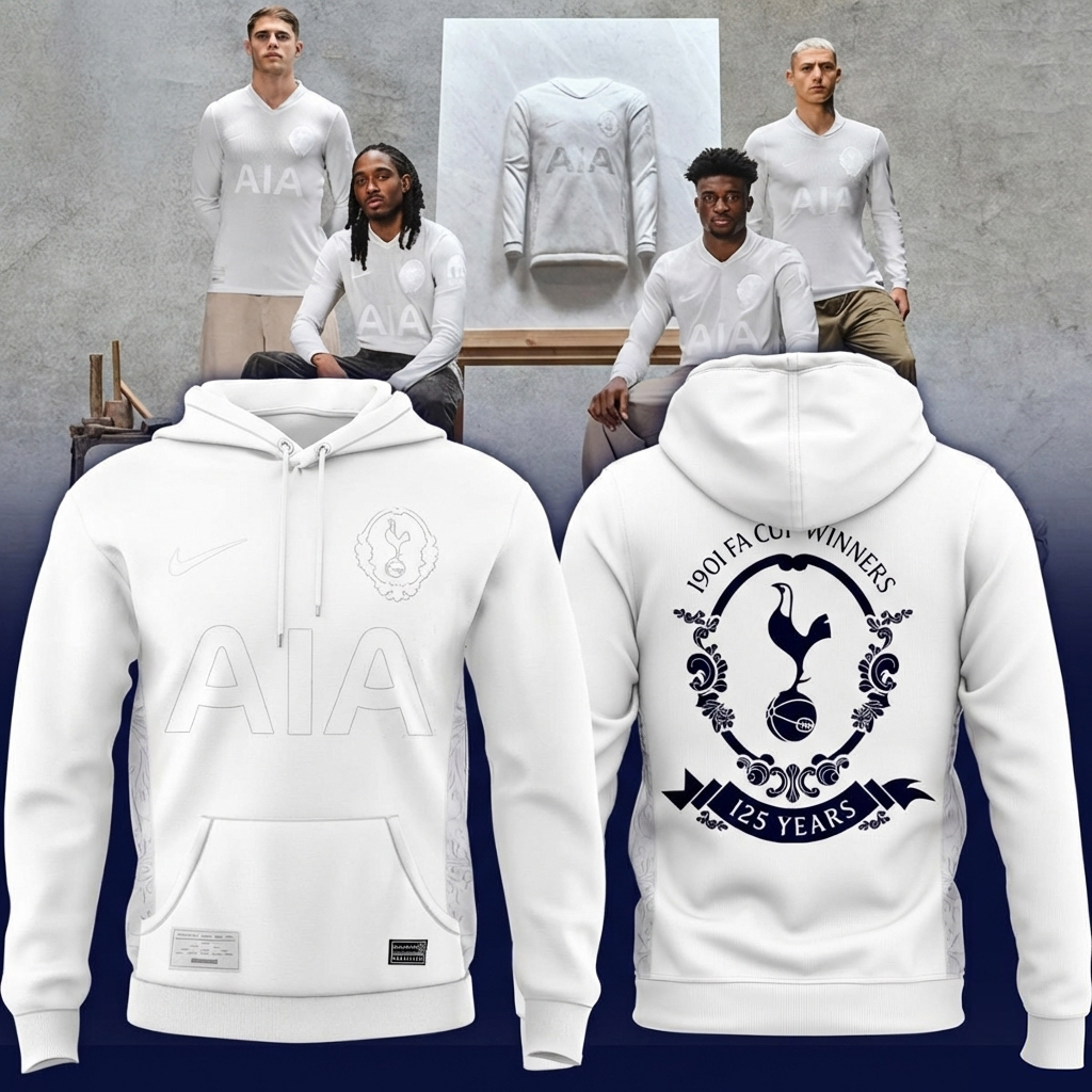 Tottenham Hotspur 125th Anniversary 1901 Cup Winners Hoodie Spurs Merch Unique Gift For Soccer Fans