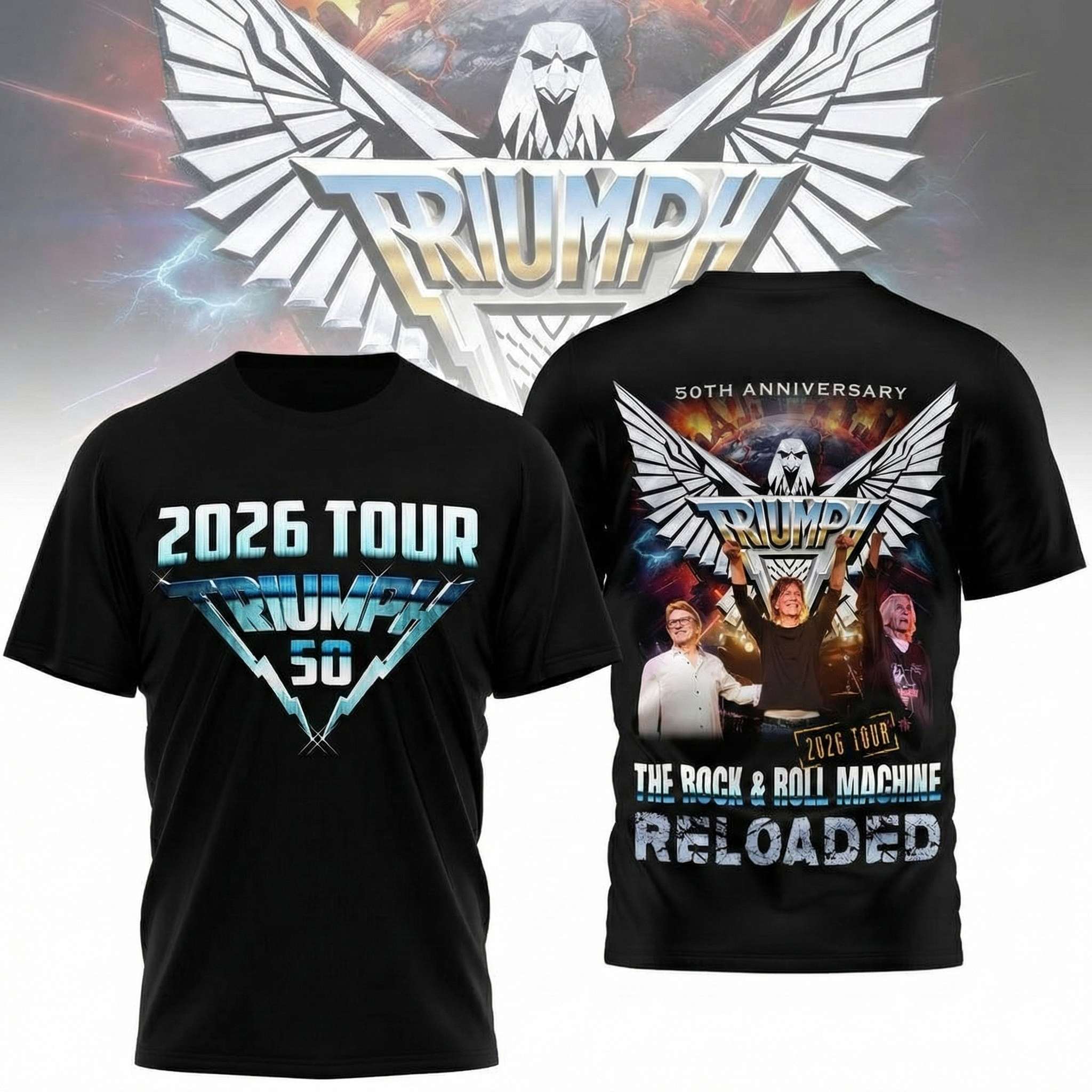 Triumph 50th Anniversary T-Shirt Triumph Tour Merch Best Gift For Rock Music Fans