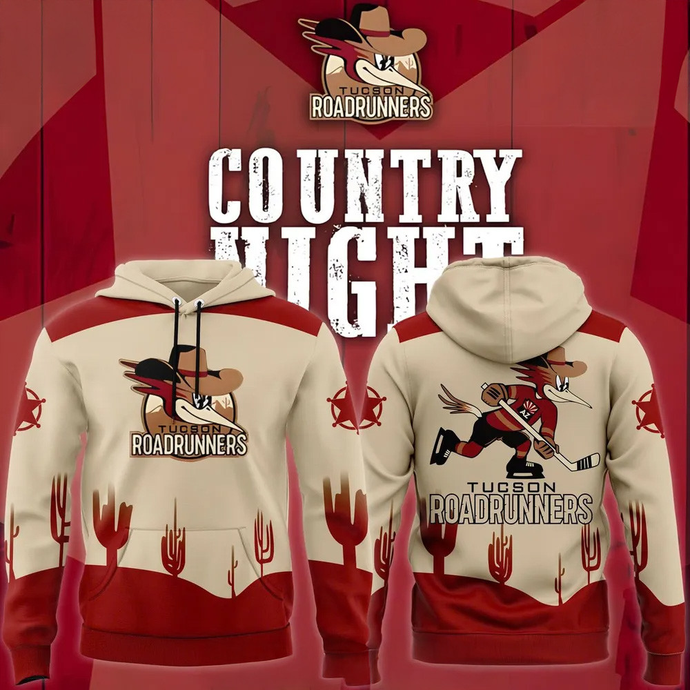 Tucson Roadrunners x Country Night 2025 Hoodie Tucson Roadrunners Merch Father's Day Gifts