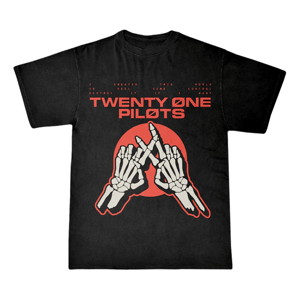 Twenty One Pilots Merch Skeleton Hands T-Shirt Unique Father's Day Gifts