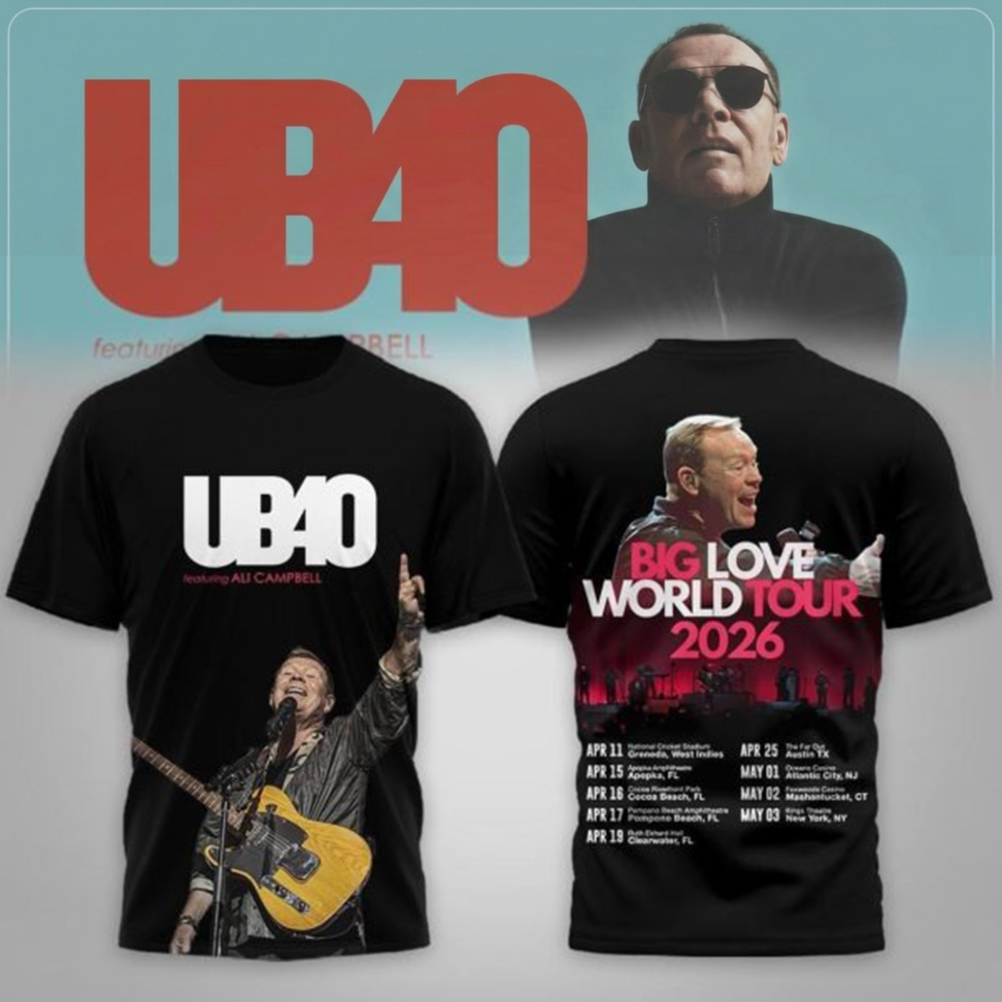 UB40 Big Love World Tour 2026 T-Shirt UB40 Merch Best Gift For Reggae Music Fans