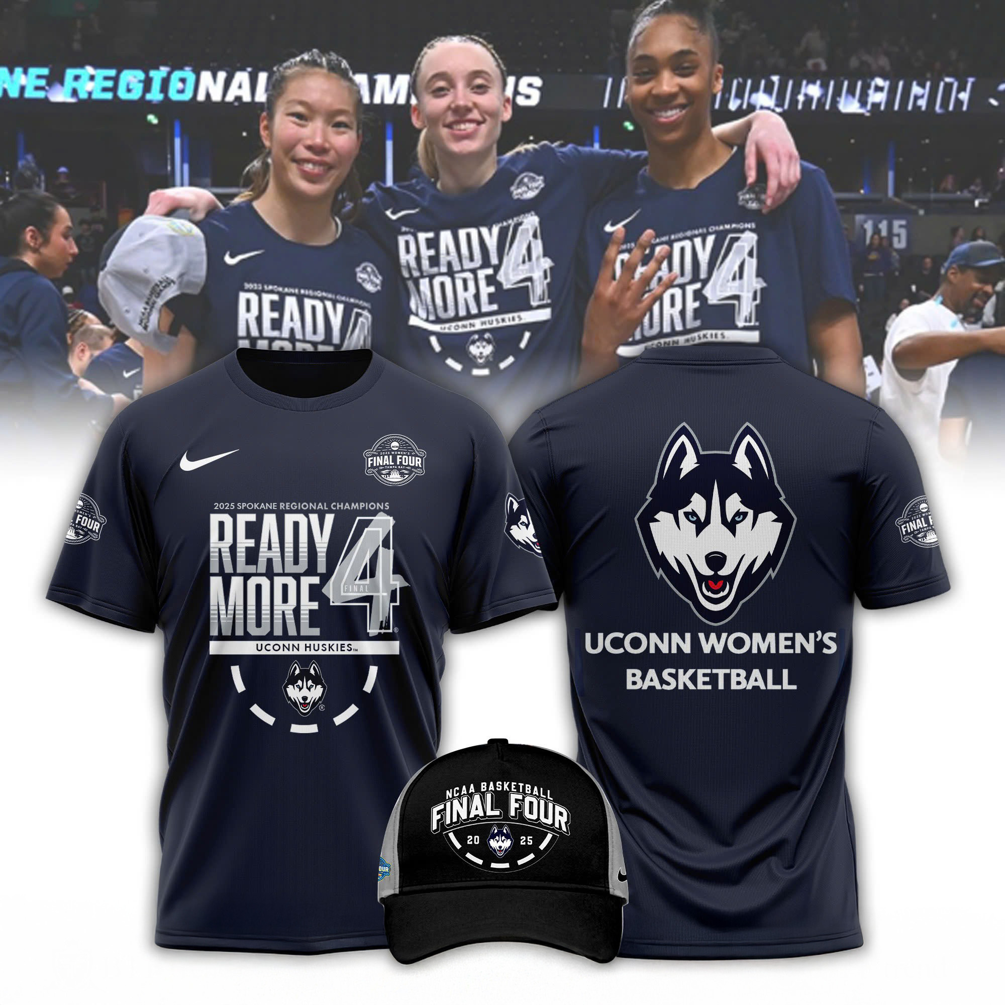 UConn Huskies 2025 NCAA Women's Basketball Tournament March Madness Final Four Shirt