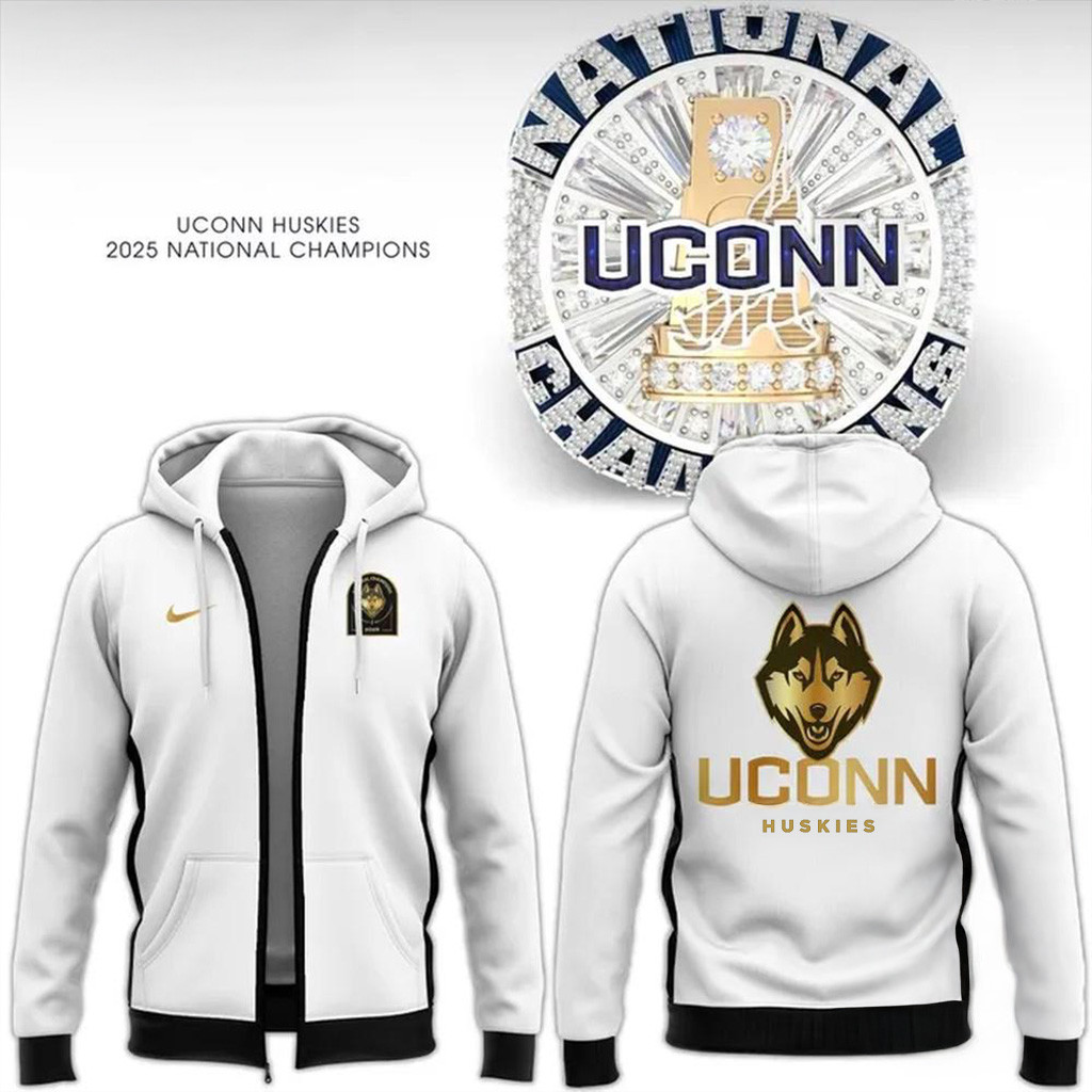 UConn Huskies 2025 Womens Basketball National Champions Zip Hoodie Huskies Merch Best Gift For Basketball Fans