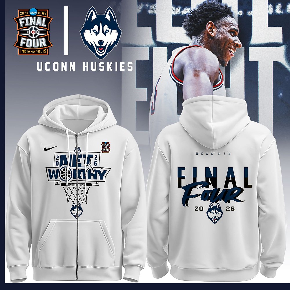 UConn Huskies 2026 NCAA Men's Final Four Net Worthy Zip Hoodie