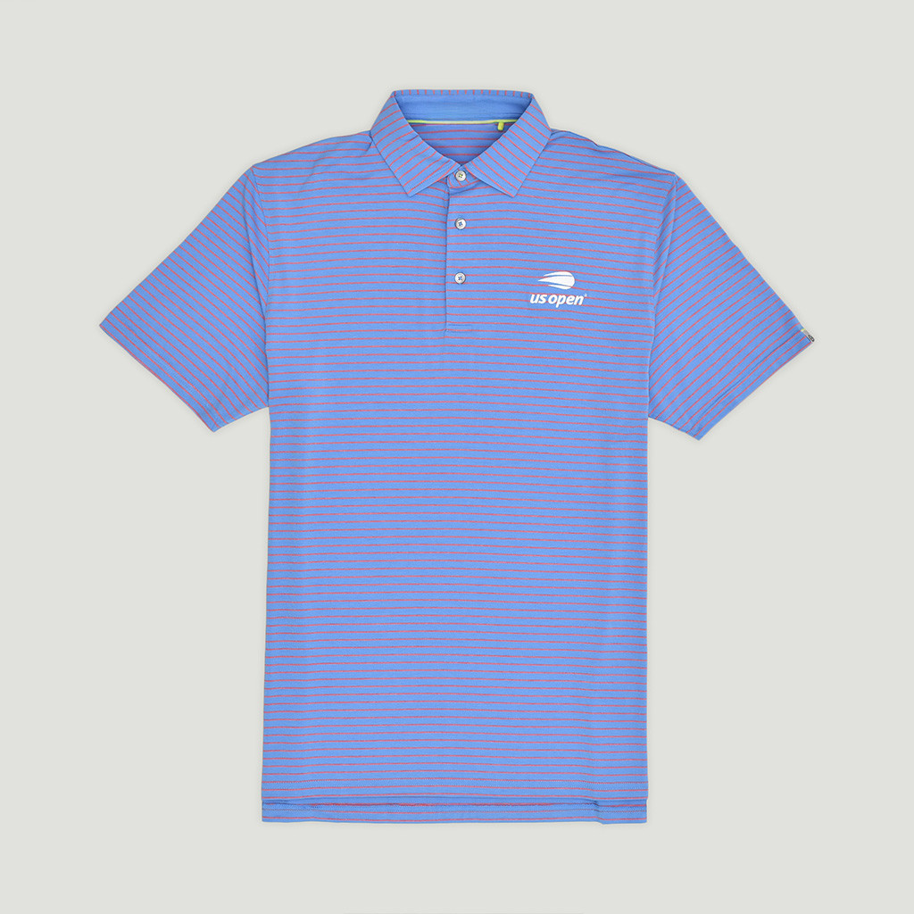 US Open Merch TASC Cloud Brookline Stripe Blue Polo Shirt Gift Ideas For Husband
