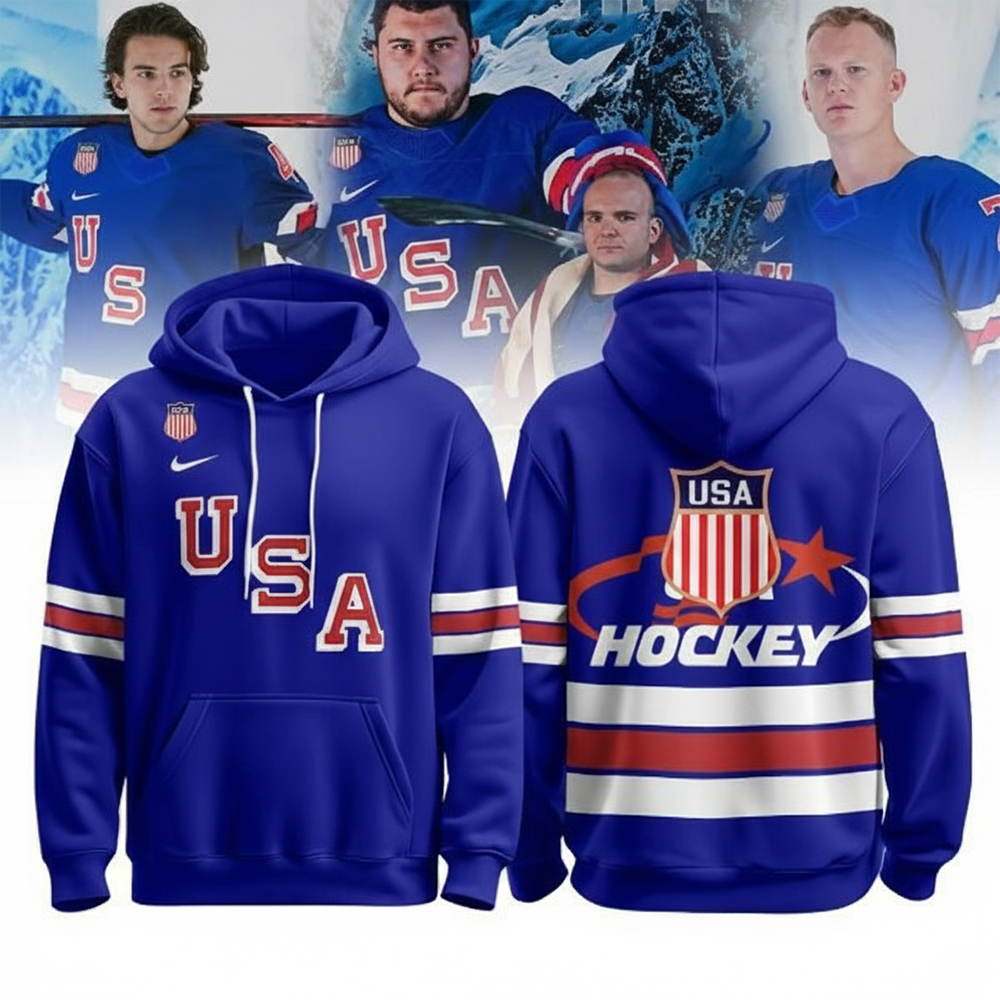 USA National Team Merch Olympic Winter Champions Hoodie USA Hockey Apparel Sports Fans Gifts