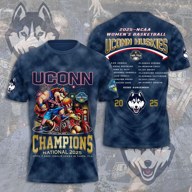 Uconn Huskies National Champions 2025 Shirt Clothing Women's Basketball Tee Shirts Great