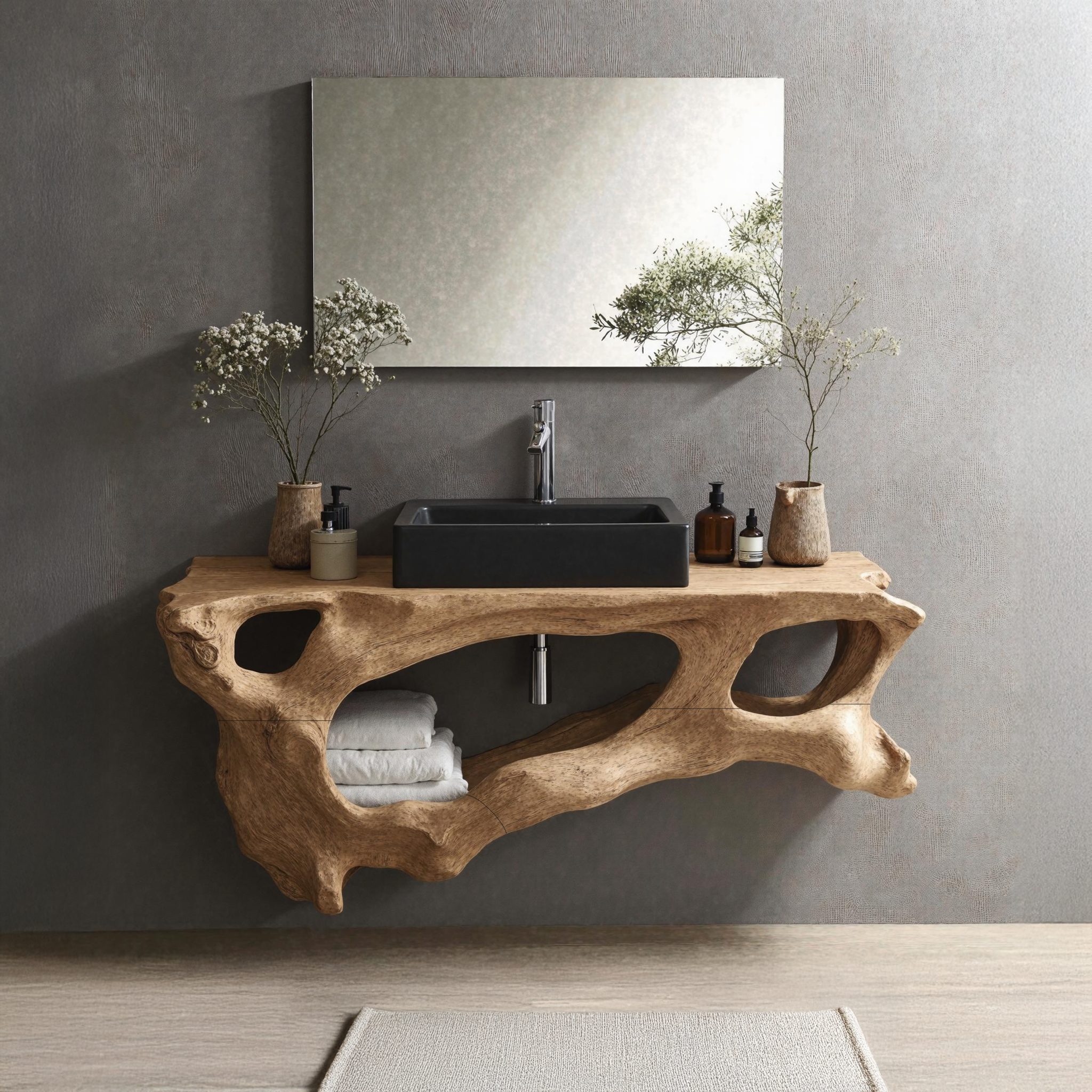 Unique Floating Vanity For Bathroom SILDTTNBRV018