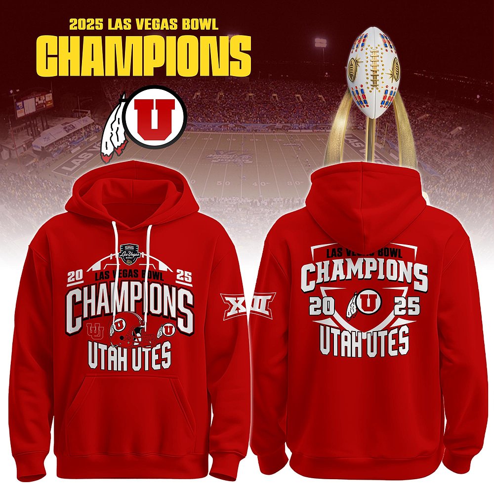 Utah Utes Football 2025 Las Vegas Bowl Champions Hoodie Best Gift For Football Fans