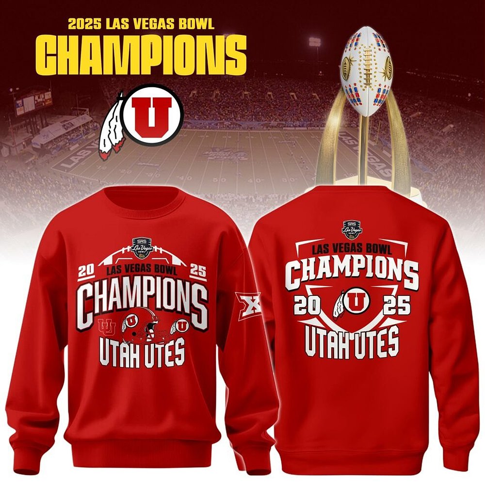 Utah Utes Football 2025 Las Vegas Bowl Champions Sweatshirt Best Gift For Football Fans