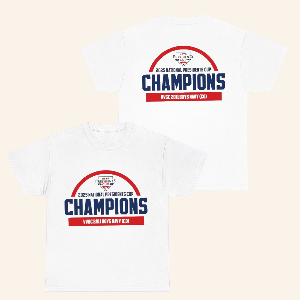 VVSC 2011 Boys Navy 2025 USYS National Presidents Cup Champions T-Shirt For Soccer Fans