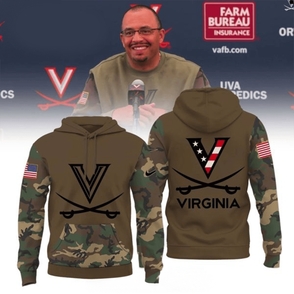 Virginia Cavaliers Football Military Memorial Camo Hoodie Virginia Cavaliers NCAA Football Apparel Gifts