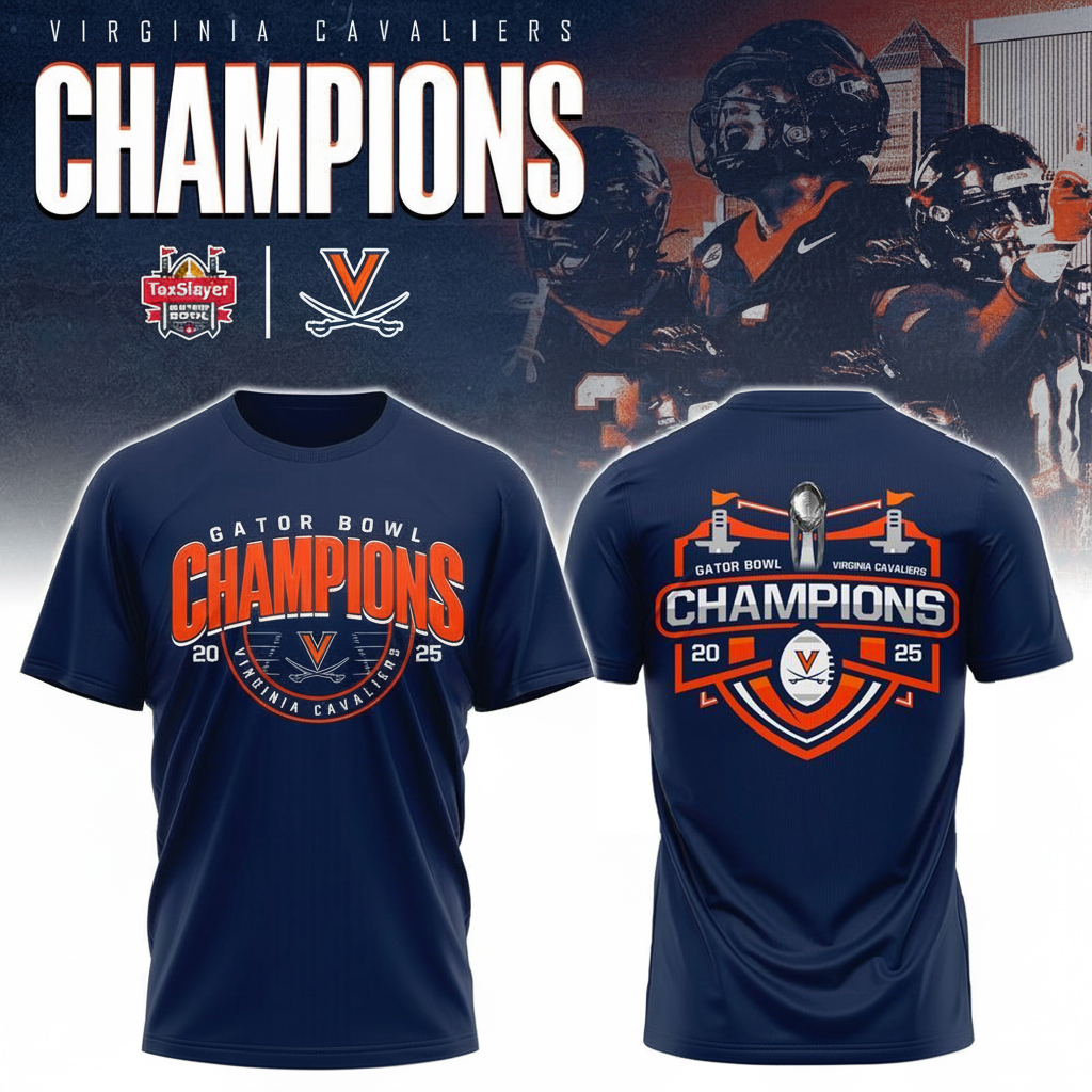Virginia Cavaliers Gator Bowl Champions 2025 T-Shirt Cavaliers Merch Unique College Football Fans Gifts