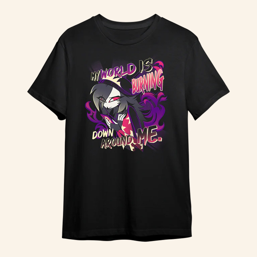 Vivziepop Merch Angsty Octavia T-Shirt My World Is Burning Down Around Me Shirt Fan Gifts