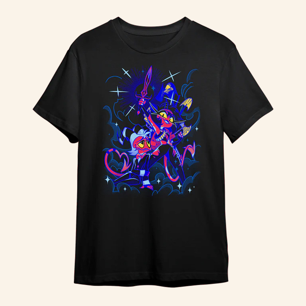 Vivziepop Merch Moxxie And Millie Battle Dressed T-Shirt Helluva Boss Merch Fan Gifts