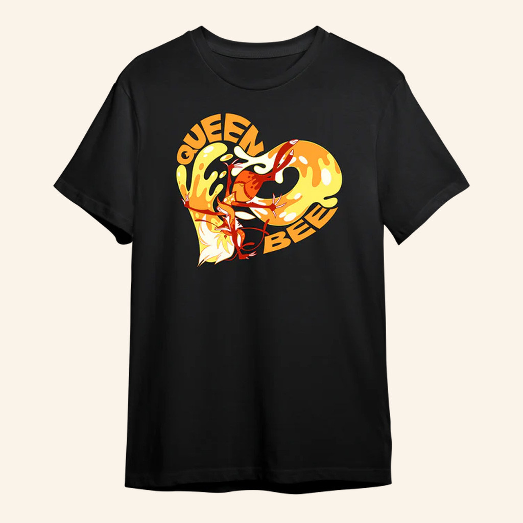 Vivziepop Merch Queen Bee Beelzebub Black T-Shirt Xmas Presents For Her