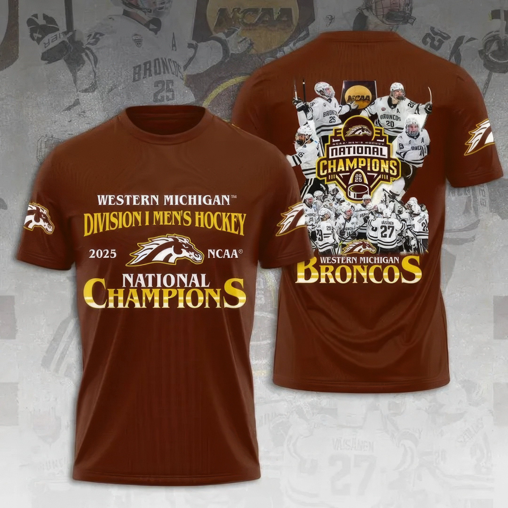 WMU Hockey 2025 National Champion Shirt Gifts For Nhl Fans